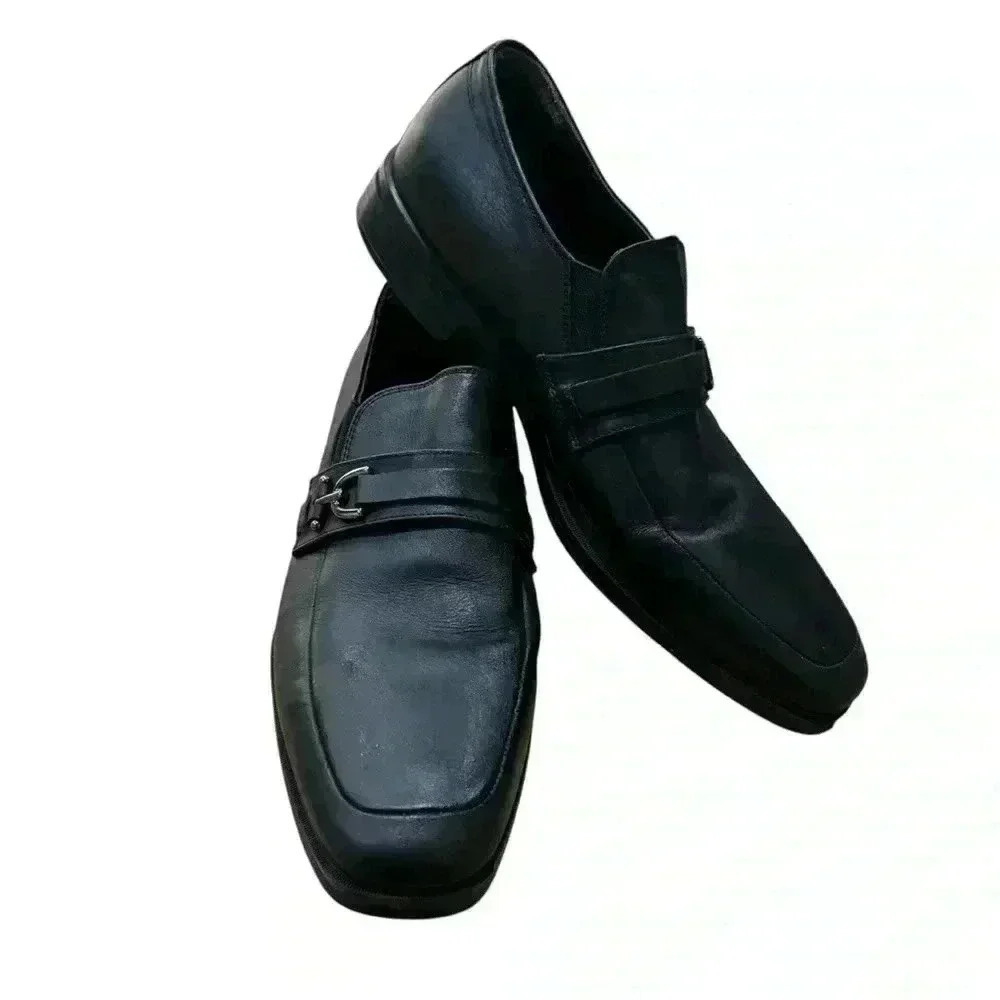 Bruno Magli Pitto Mens Black Leather Loafers & Slip Ons Casual Shoes 9.5 EUC - Picture 4 of 14